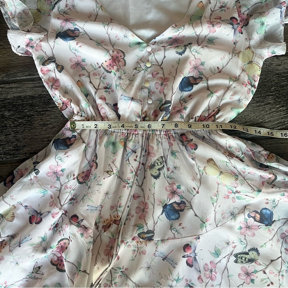 Steve Madden dress Butterflies and Dragonflies on a pale pink background S - Picture 6 of 9